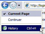 history from dropdown