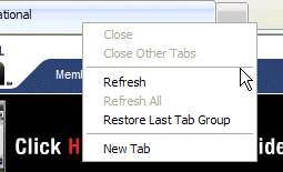 context click on a tab