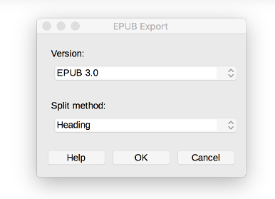 Export as EPUB... dialog