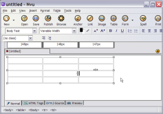 ruler shows cells' width