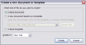 new New dialog